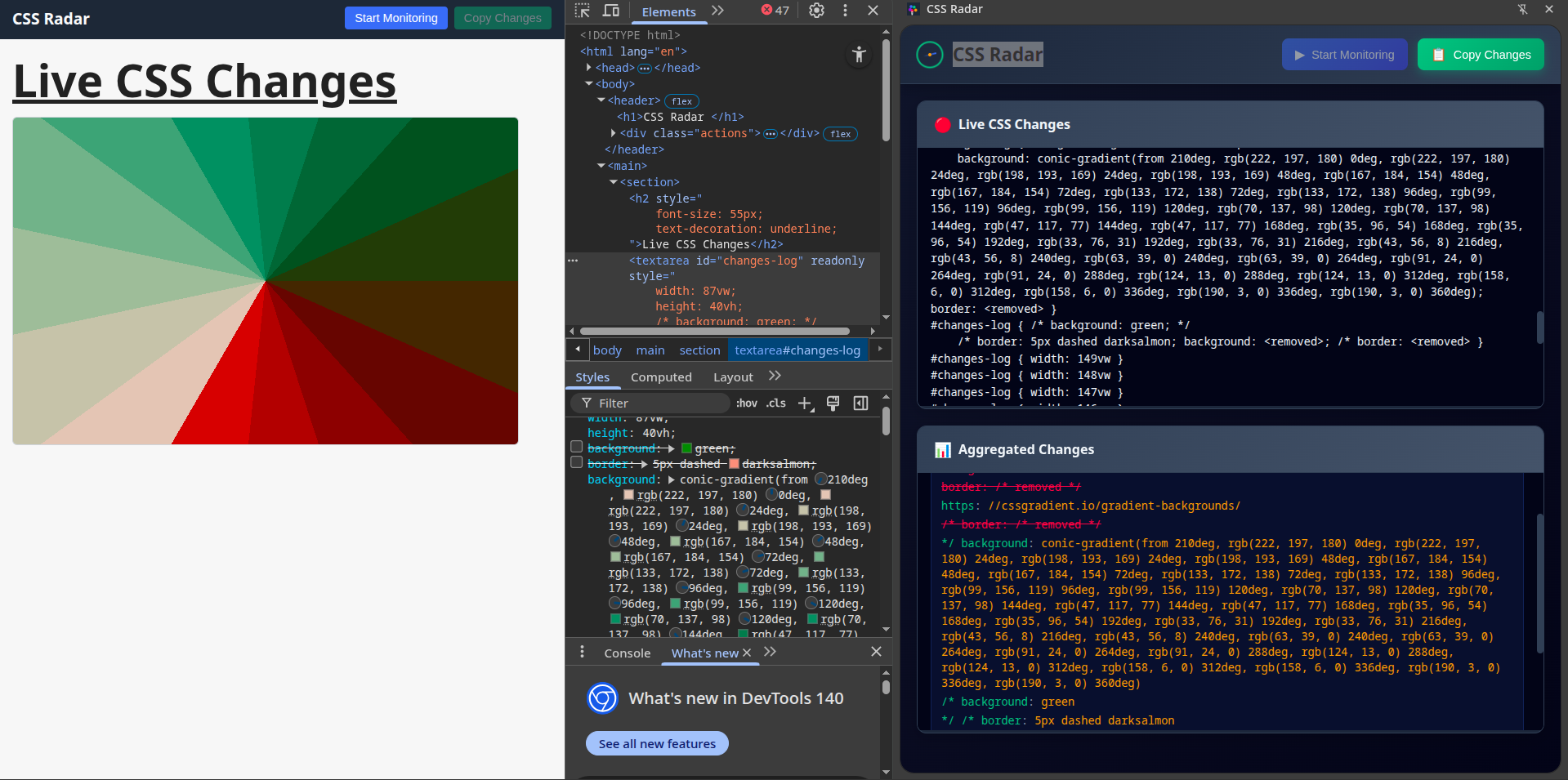 CSS Radar Chrome Extension